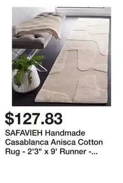 Bed Bath & Beyond SAFAVIEH Handmade Casablanca Anisca Cotton Rug - 2'3 x 9' Runner - Ivory - Runner offer