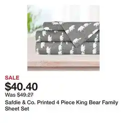 Bed Bath & Beyond Safdie & Co. Printed 4 Piece King Bear Family Sheet Set offer