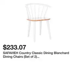 Bed Bath & Beyond SAFAVIEH Country Classic Dining Blanchard Dining Chairs (Set of 2) - 21W x 21D x 30H offer