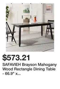 Bed Bath & Beyond SAFAVIEH Brayson Mahogany Wood Rectangle Dining Table - 66.9 x 31.5 x 29.5 offer
