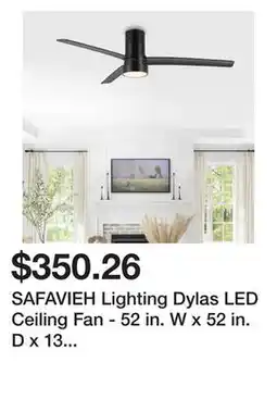 Bed Bath & Beyond SAFAVIEH Lighting Dylas LED Ceiling Fan - 52 in. W x 52 in. D x 13 in. H offer