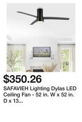 Bed Bath & Beyond SAFAVIEH Lighting Dylas LED Ceiling Fan - 52 in. W x 52 in. D x 13 in. H offer