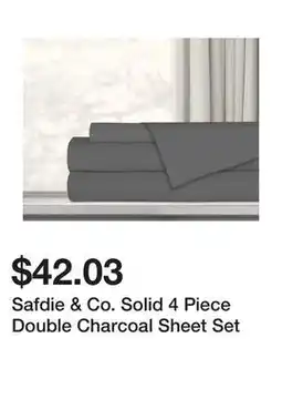 Bed Bath & Beyond Safdie & Co. Solid 4 Piece Double Charcoal Sheet Set offer