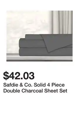 Bed Bath & Beyond Safdie & Co. Solid 4 Piece Double Charcoal Sheet Set offer