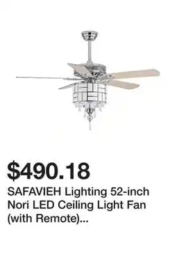 Bed Bath & Beyond SAFAVIEH Lighting 52-inch Nori LED Ceiling Light Fan (with Remote) - 52 W x 52 L x 21.25-26.25 H offer
