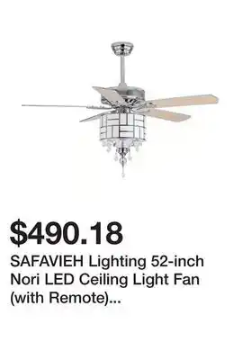 Bed Bath & Beyond SAFAVIEH Lighting 52-inch Nori LED Ceiling Light Fan (with Remote) - 52 W x 52 L x 21.25-26.25 H offer
