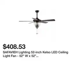 Bed Bath & Beyond SAFAVIEH Lighting 52-inch Kelso LED Ceiling Light Fan - 52 W x 52 L x 25.375-30.375 H offer