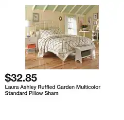 Bed Bath & Beyond Laura Ashley Ruffled Garden Multicolor Standard Pillow Sham offer