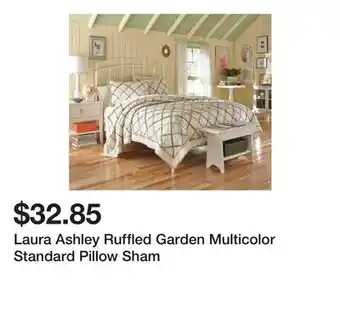 Bed Bath & Beyond Laura Ashley Ruffled Garden Multicolor Standard Pillow Sham offer