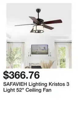 Bed Bath & Beyond SAFAVIEH Lighting Kristos 3 Light 52 Ceiling Fan offer