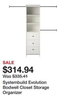 Bed Bath & Beyond Systembuild Evolution Bodwell Closet Storage Organizer offer