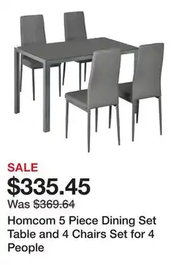 Bed Bath & Beyond Homcom 5 Piece Dining Set Table and 4 Chairs Set for 4 People offer