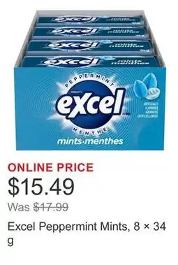 Costco Excel Peppermint Mints, 8 × 34 g offer