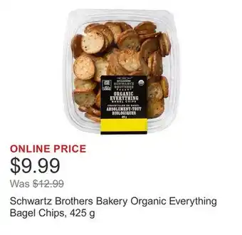 Costco Schwartz Brothers Bakery Organic Everything Bagel Chips, 425 g offer