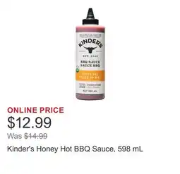 Costco Kinder's Honey Hot BBQ Sauce, 598 mL offer