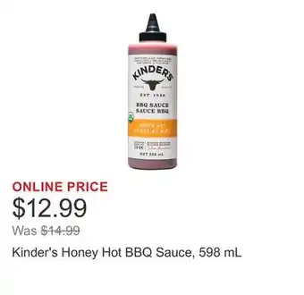 Costco Kinder's Honey Hot BBQ Sauce, 598 mL offer