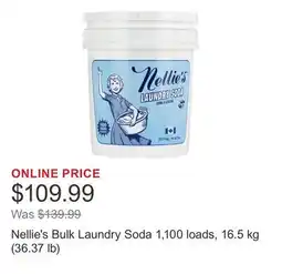 Costco Nellie's Bulk Laundry Soda 1,100 loads, 16.5 kg (36.37 lb) offer
