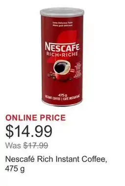 Costco Nescafé Rich Instant Coffee, 475 g offer