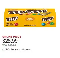 Costco M&M's Peanuts, 24-count offer