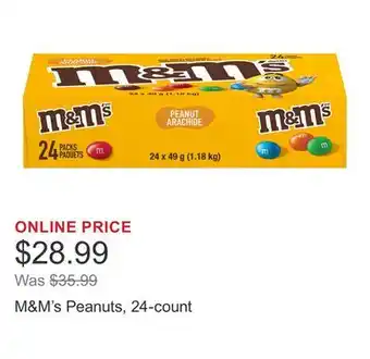 Costco M&M's Peanuts, 24-count offer