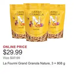Costco La Fourmi Grand Granola Nature, 3 × 808 g offer