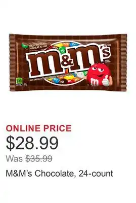 Costco M&M's Chocolate, 24-count offer