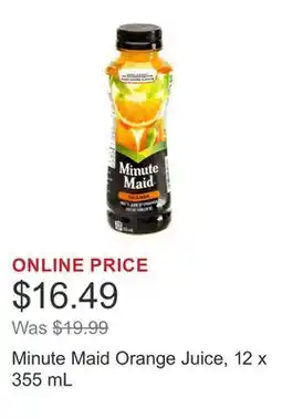 Costco Minute Maid Orange Juice, 12 x 355 mL offer