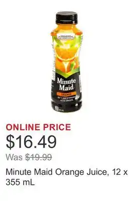 Costco Minute Maid Orange Juice, 12 x 355 mL offer