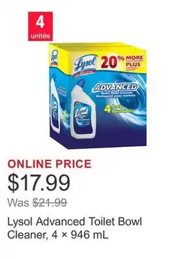 Costco Lysol Advanced Toilet Bowl Cleaner, 4 × 946 mL offer