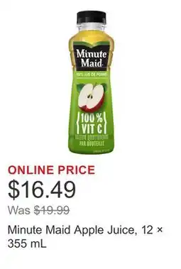 Costco Minute Maid Apple Juice, 12 × 355 mL offer