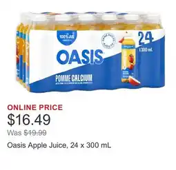 Costco Oasis Apple Juice, 24 x 300 mL offer