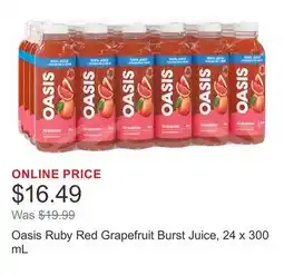 Costco Oasis Ruby Red Grapefruit Burst Juice, 24 x 300 mL offer