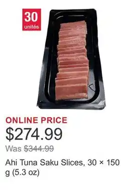 Costco Ahi Tuna Saku Slices, 30 × 150 g (5.3 oz) offer
