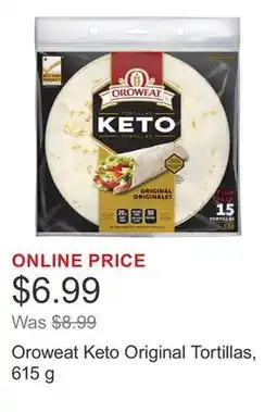 Costco Oroweat Keto Original Tortillas, 615 g offer