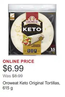 Costco Oroweat Keto Original Tortillas, 615 g offer