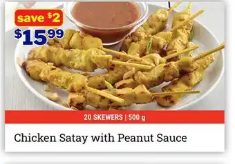 M & M Food Market Chicken Satay with Peanut Sauce offer