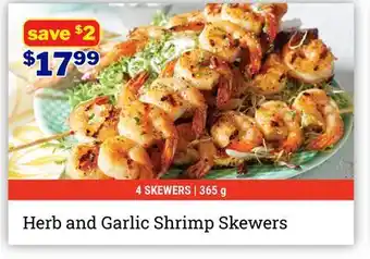 M & M Food Market Herb and Garlic Shrimp Skewers offer