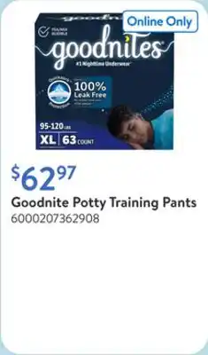 Walmart Goodnite Potty Training Pants offer
