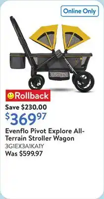 Walmart Evenflo Pivot Explore All-Terrain Stroller Wagon offer