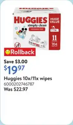 Walmart Huggies 10x/11x wipes offer