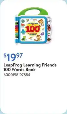Walmart LeapFrog Learning Friends 100 Words Book offer