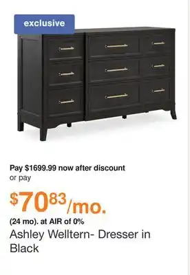 Ashley Furniture Ashley Welltern- Dresser in Black offer