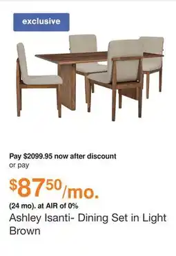 Ashley Furniture Ashley Isanti- Dining Set in Light Brown offer