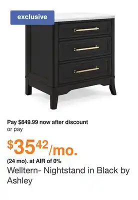 Ashley Furniture Welltern- Nightstand in Black by Ashley offer
