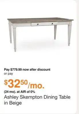 Ashley Furniture Ashley Skempton Dining Table in Beige offer