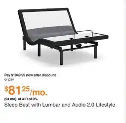 Ashley Furniture Sleep Best with Lumbar and Audio 2.0 Lifestyle Adjustable Bed in Grey, Size: Queen by Ashley offer