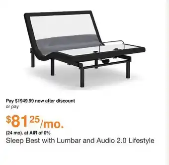 Ashley Furniture Sleep Best with Lumbar and Audio 2.0 Lifestyle Adjustable Bed in Grey, Size: Queen by Ashley offer