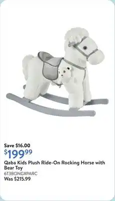 Walmart Qaba Kids Plush Ride-On Rocking Horse with Bear Toy offer