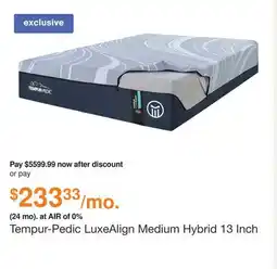 Ashley Furniture Tempur-Pedic LuxeAlign Medium Hybrid 13 Inch Mattress, Size: Queen by Tempur-Canada offer