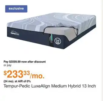 Ashley Furniture Tempur-Pedic LuxeAlign Medium Hybrid 13 Inch Mattress, Size: Queen by Tempur-Canada offer